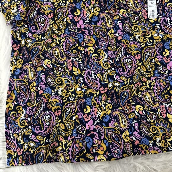 Croft and Barrow NWT womens The Classic Tee 3X short sleeve crew damask - Picture 2 of 12